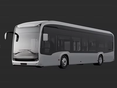Modern Sleek City Bus Exterior Design With Large Windows And Streamlined Body 3d model