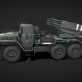 Green Military 6x6 Truck Mounted With Multiple Rocket Launcher System