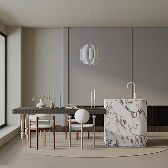 Modern table combination 3d model