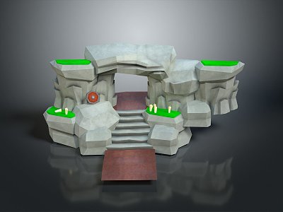 Gate House Stone Gate House Gate Post Stone Gate Post Ruin Gate Post Arch Stone Post Outdoor Articles Realistic 3d model