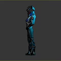 Futuristic Astronaut Spacesuit Design With Helmet Glowing Accents And Boots