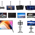 Various Modern Televisions With Wall Mounts Floor Stands And Different Designs 3d model