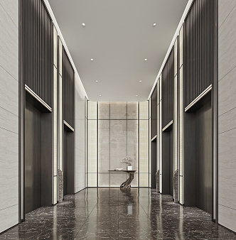 modern elevator hall 3d model