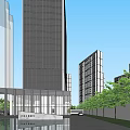 Modern High Rise Residential Complex Featuring Central Pool Green Area And Landscape Design