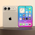 Modern Apple Foldable Smartphone With Colorful Display And App Icons Design