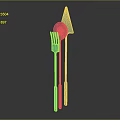 Blue Modern Cutlery Set with Fork Spoon Knife and Sleek Contemporary Design Elements
