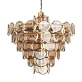Modern Chandeliers With Multiple Circular Layers In Two Color Options For Interior 3d model