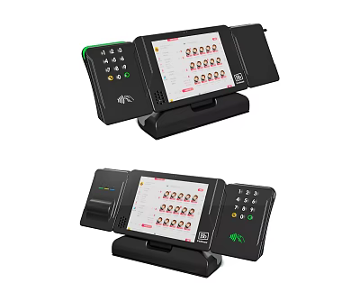 All in One Commercial POS Equipment With Display Screen Keypad And Stand 3d model