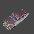 Functional Car With Rusted Exterior And Vintage Weathered Classic Body