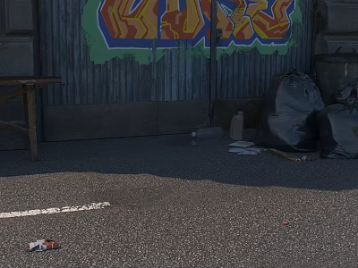 Modern trash can street 3d model