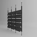 Black Modern Bookshelf With Multi Tiered Open Shelves And Metal Frame