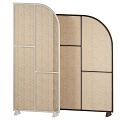 Woven Grid Panel Components With Neutral Tone And Brown Frames For Decorative Partition Use 3d model