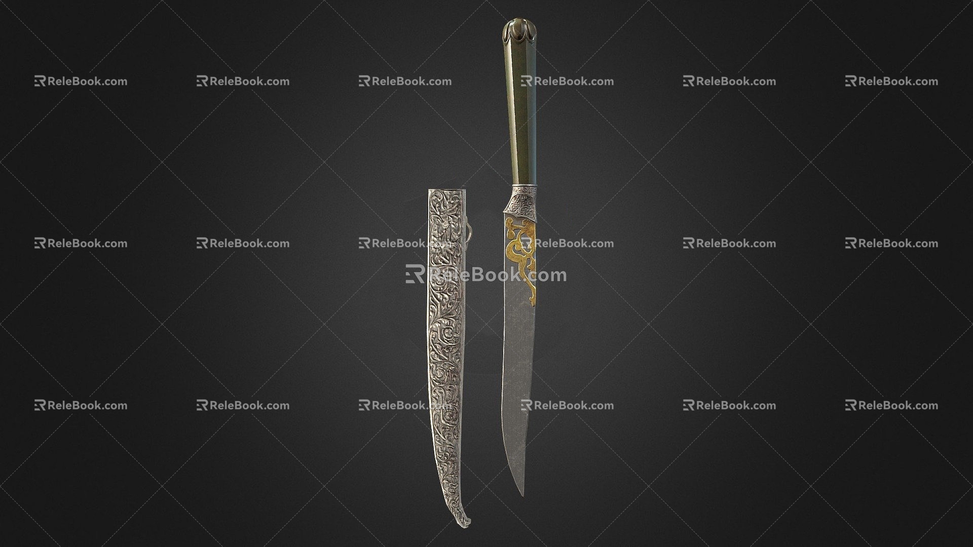 Ottoman Jade Handle Knife model