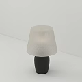 Modern Minimalist Table Lamp With Linen Lampshade And Black Base 3d model