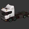 White Utility Truck 3D Render With Cab Multiple Wheels And Surface Reflection 3d model