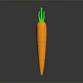Fresh Orange Carrot With Green Leafy Tops And Smooth Textured Surface