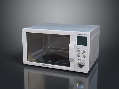 Sharp White Desktop PC With Digital Display And Control Buttons On Black Surface 3d model