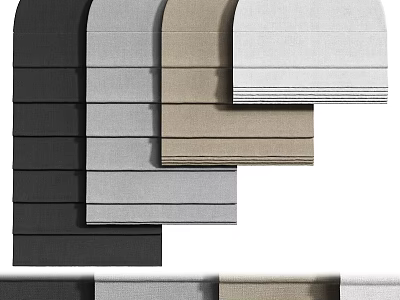 Modern Curtain Collection With Various Color Shades And Textured Fabric For Home Decor 3d model