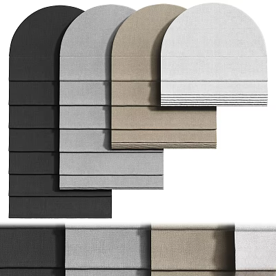 Modern Curtain Collection With Various Color Shades And Textured Fabric For Home Decor 3d model