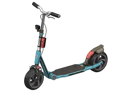 Modern Teal Electric Scooter With Black Wheels And Sturdy Deck Design 3d model