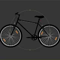 Black Bicycle With White Rims Black Tires Red Reflector Light And Orange Reflectors