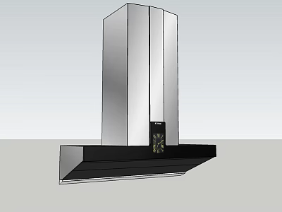 Modern Stainless Steel Range Hood Kitchen Appliance With Black And Silver Design 3d model