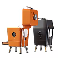 Modern Black And Orange Kitchen Appliances Design