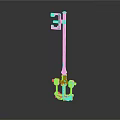Industrial Metal Mechanical Component With Long Rod Symbolic Top And Red White Base