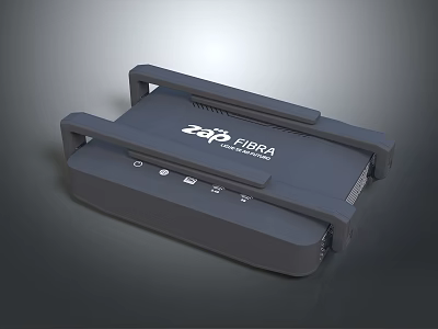Desktop Computer Fiber Optic Router Device With Gray Casing And Dual Stands 3d model