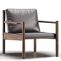 Modern Minimalist Dining Chair With Wooden Frame And Black Leather Seat Backrest