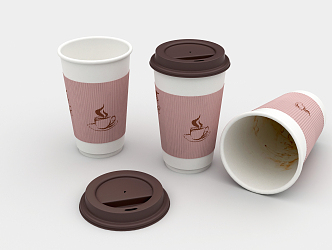 Modern Paper Cup Paper Cup Milk Tea Cup 3d model