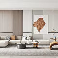 Modern sofa coffee table combination home 3d model