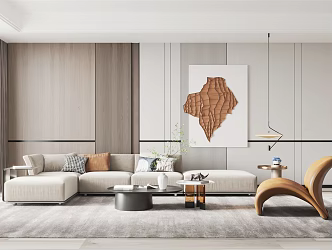 Modern sofa coffee table combination home 3d model
