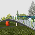 modern landscape bridge arch bridge special-shaped bridge 3d model