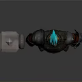 Fantasy Style 3D Man With Blue Hair Wearing Armor And Holding Large Hammer
