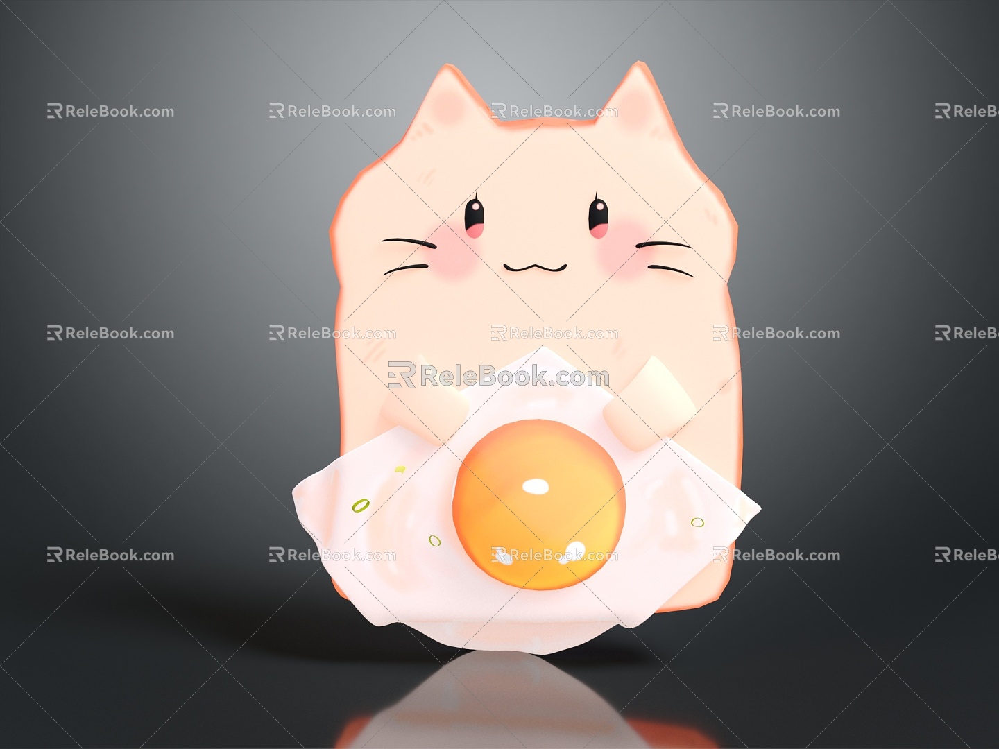 Modern game character kitten flower cat cartoon cat 3d model