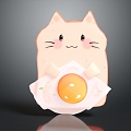 Modern game character kitten flower cat cartoon cat 3d model