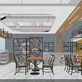 Hotel Public Lounge Area With Modern Design Wooden Accents Bookshelves And Marble Flooring