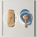 Modern Gold And Blue Circular Wall Clocks With Neon Light Ring Decor 3d model