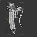 Game Movie Character Using White Brown Prop Gun With Textured Handle Design