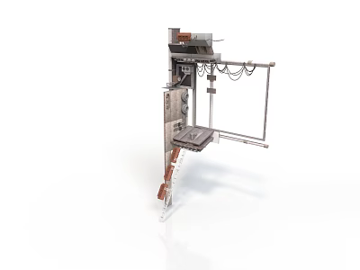 Industrial Equipment With Metal Frame Platform Chains And Ladder Structure Design 3d model