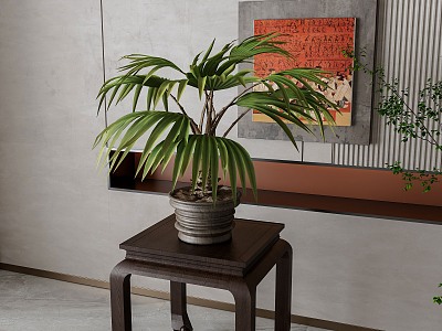 Sanwei Kwai Green Plant Potted Plant 3d model