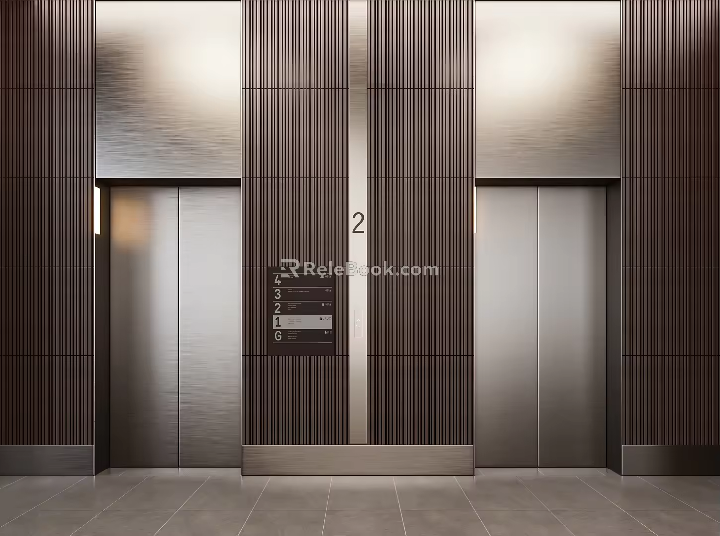 modern elevator hall 3d model