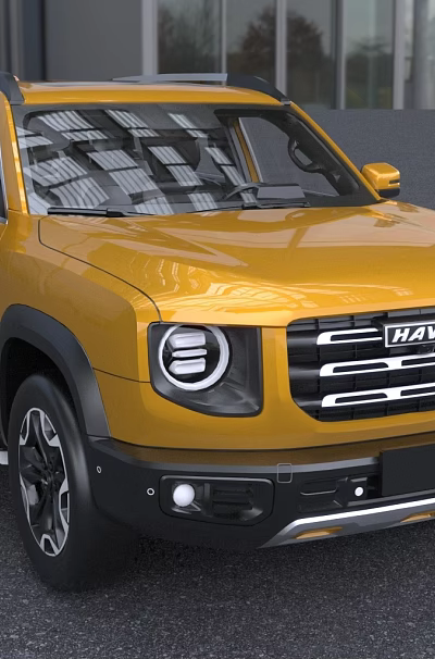 Yellow HAVAL SUV Modern Exterior Design With Stylish Front Grille And Headlights 3d model