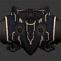 Futuristic Armored Mech Robot Character With Blue Yellow Armor And Joint Details
