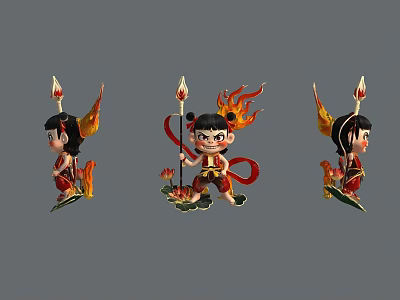 Modern Cartoon Characters Decorative Ornaments Magic Child 3d model