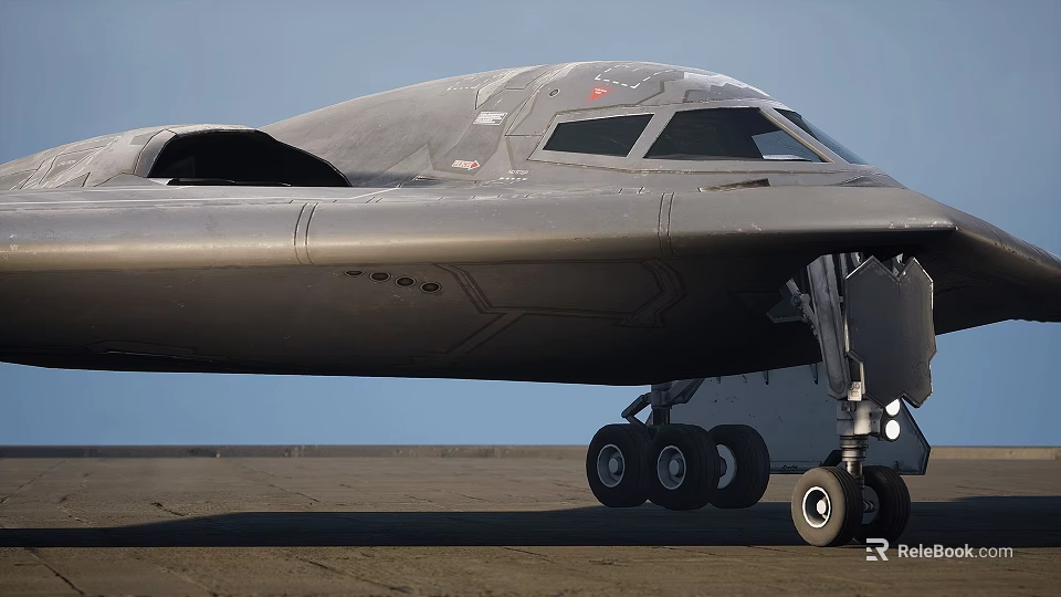 Modern Gray Fighter Jet Parked On Tarmac With Cockpit And Landing Gear 3d model 