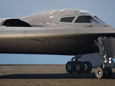 Modern Gray Fighter Jet Parked On Tarmac With Cockpit And Landing Gear 3d model