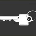 Blue Key With Sleek Metallic Finish And Key Ring On Gray Background 3d model
