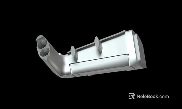 Industrial Metal Mechanical Part 3D Model With Mounting Projections And Holes 3d model 